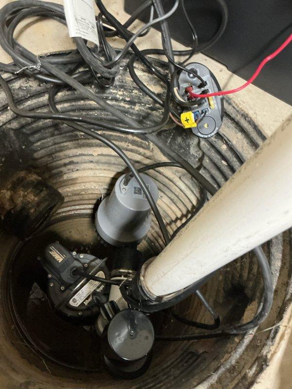 Completed comprehensive VIP plumbing maintenance service including inspection and servicing of dual sump pump system and A.O. Smith tank-type water heater. Inspected both sump pumps in basin for proper operation, verified float switches and electrical connections, and confirmed discharge piping integrity. Performed standard maintenance on water heater including visual inspection of unit, plumbing connections, pressure relief valve, and all associated copper and PVC piping. All equipment found to be in proper working condition with no immediate concerns identified.