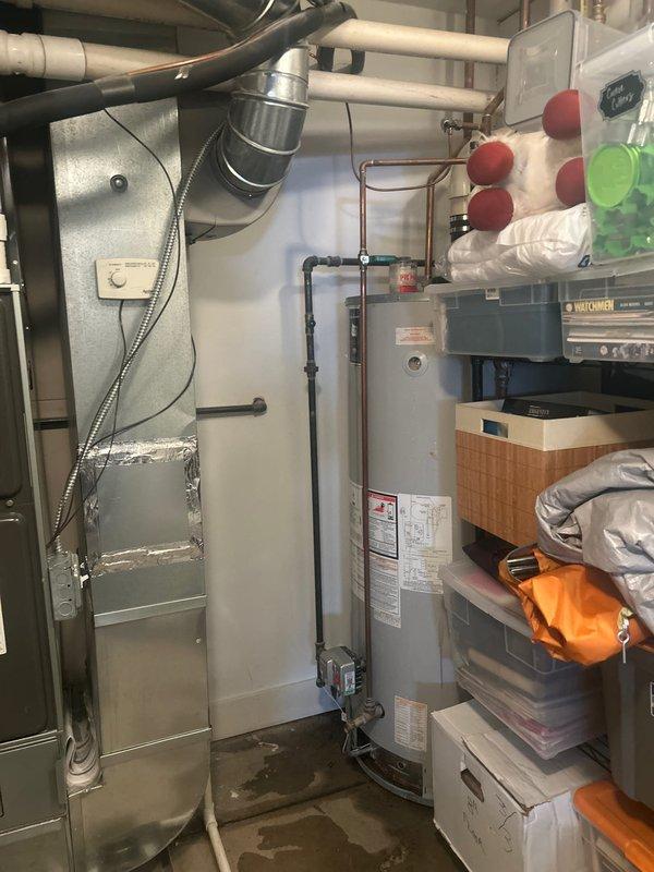 Completed removal and haul away of existing 75-gallon residential water heater, including disconnection of 3" PVC exhaust vent, 3/4" water supply lines, and 1/2" gas line. Installed customer-supplied Bradford White 75-gallon power vent water heater in basement utility room with proper venting, water, and gas connections per manufacturer specifications and local code requirements.
