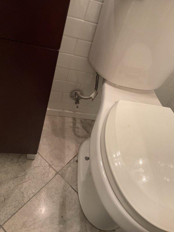Responded to service call for reported toilet seal leak in occupied rental unit. Upon arrival, performed comprehensive inspection of both toilets in the unit to assess functionality and identify source of leakage. Examined wax ring seals, water supply connections, tank-to-bowl gaskets, and floor flange conditions on both fixtures. Verified proper operation of flush mechanisms, fill valves, and flapper assemblies. Inspected surrounding floor tiles for water damage or moisture intrusion. Both toilets were found to be standard two-piece white porcelain units with chrome flush levers and supply lines in proper working condition at time of inspection.