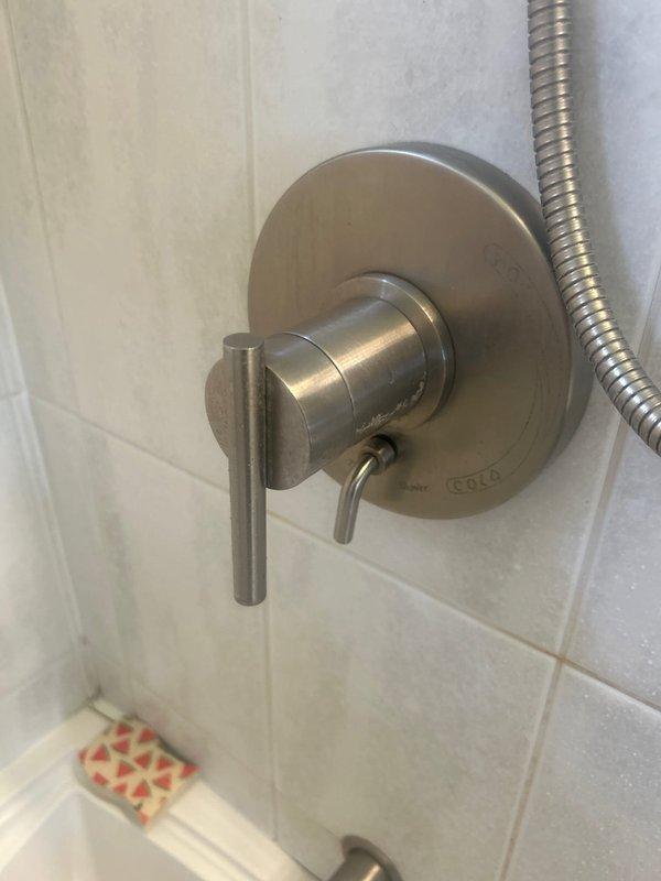 Responded to service call for malfunctioning shower diverter and slow-draining bathtub with foul odor and black residue. Inspected shower valve assembly and confirmed diverter mechanism failure preventing proper water flow transition between tub spout and showerhead. Snaked bathtub drain to remove accumulated biofilm, hair, soap scum, and organic matter causing black discharge and malodorous conditions. Cleared drain line and restored proper drainage function.