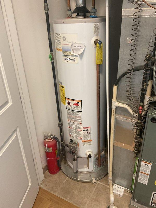 Responded to no hot water complaint affecting shower and jacuzzi fixtures. Upon inspection, diagnosed issue with GE SmartWater residential water heater system. Verified proper copper supply line connections, inspected hot water distribution piping, and tested water heater operation including thermostat settings and heating element functionality. Restored hot water service to all affected fixtures throughout the residence.