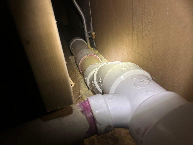 Completed follow-up service call to install complimentary float switch for ion system in basement utility area. Installed float switch assembly on existing white PVC drainage piping system in crawlspace, ensuring proper placement and secure mounting for reliable water level detection and system protection.