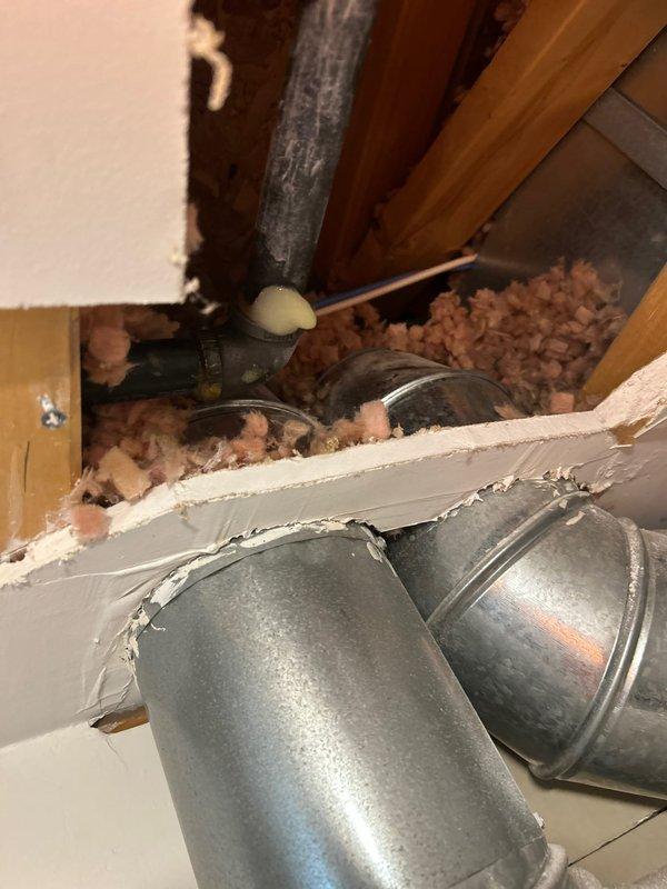 Successfully completed a comprehensive gas piping repipe for Unit 4. Accessed the existing gas line system through the attic space, requiring the creation of access points through drywall and ceiling materials to reach the gas piping infrastructure. Removed and replaced all compromised galvanized gas piping with new code-compliant materials throughout the unit. Work involved coordination around existing HVAC ductwork and insulation materials in the attic crawl space. All connections were properly fitted, tested for leaks, and verified for safe operation per current plumbing codes and manufacturer specifications.