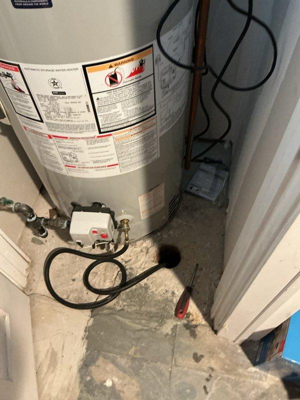 Completed VIP maintenance inspection on residential water heater system including tank and expansion tank assessment. Inspected all plumbing connections, copper piping, pressure relief valve, and expansion tank mounting. Verified proper operation of heating elements, thermostat settings, and electrical connections. All components found to be functioning within normal parameters with no leaks or safety concerns identified.