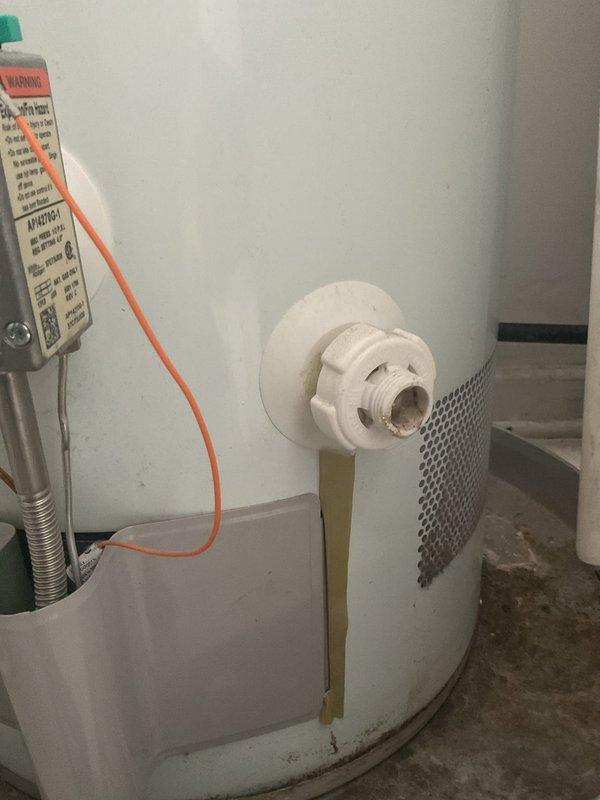 Responded to service call for leaking valve on 40-gallon natural gas water heater manufactured in April 2013. Upon inspection, identified leaking temperature and pressure relief valve with visible moisture accumulation. Replaced defective T&P relief valve with new code-compliant unit, tested for proper operation and verified no additional leaks present. Inspected remaining plumbing connections and tank condition, confirming system restored to normal operating parameters.