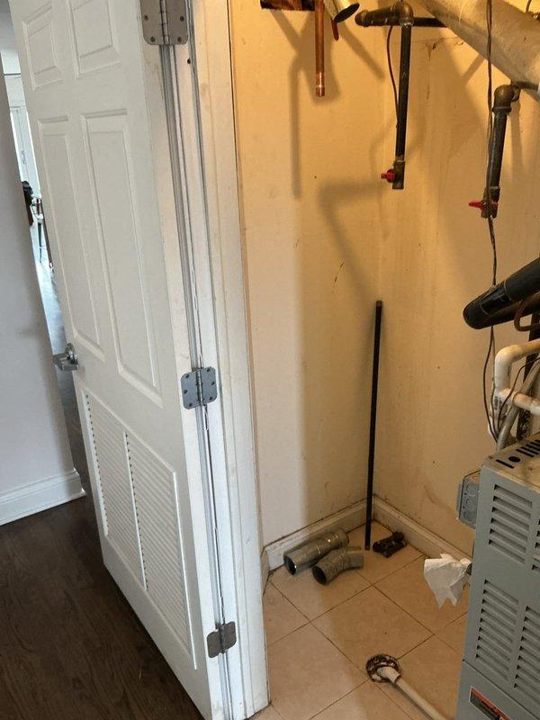 Completed removal of existing tanked water heater per customer request. Disconnected water supply lines and capped copper piping connections with shut-off valves to secure the system. Customer will schedule separate appointment for new water heater installation at a later date.
