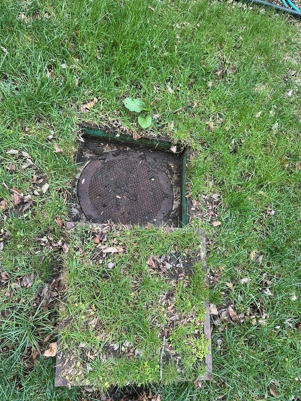Performed comprehensive inspection and maintenance of exterior flood control system. Accessed underground utility vault, inspected water meter assembly and associated copper piping with visible oxidation and patina buildup. Completed cleaning and routing of flood control line to ensure proper drainage functionality and system operation.