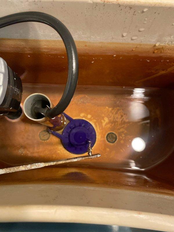 Completed comprehensive annual plumbing maintenance inspection including all membership-covered fixtures and systems with primary focus on sump pump evaluation. Documented significant corrosion on basement piping with evidence of historical water leakage and rust staining on adjacent wall surfaces, and noted substantial mineral deposit buildup and rust staining throughout toilet tank interior requiring future attention.
