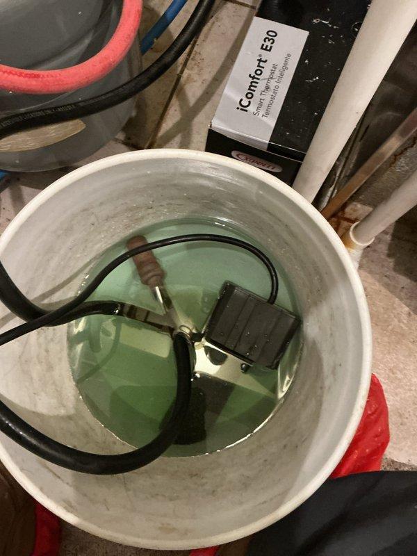 Completed VIP plumbing maintenance inspection of residential mechanical system. Performed testing and evaluation of HVAC condensate pump assembly by submerging unit in water bucket to verify proper operation and sensor functionality. Inspected hydronic heating system components including expansion tank, manifold distribution system, copper supply lines, PVC drainage piping, and associated shut-off valves for leaks, corrosion, or operational concerns. All equipment found operating within normal parameters with no immediate repairs required.