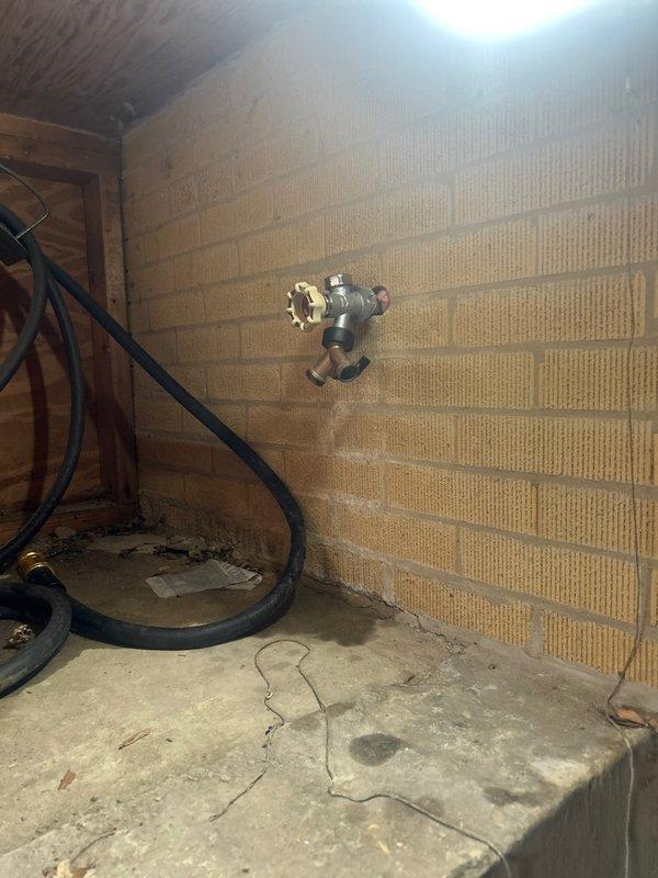 Conducted a comprehensive drain and sewer system evaluation for a commercial property, focusing on aging plumbing infrastructure in the basement utility area. Assessment revealed copper piping with significant oxidation and patina buildup, multiple 90-degree elbow joints requiring inspection, and wall-mounted fixtures showing signs of age-related deterioration. Documented existing conditions including concrete floor cracking, water staining on concrete block walls, and utility connection points for future maintenance planning and estimate preparation.