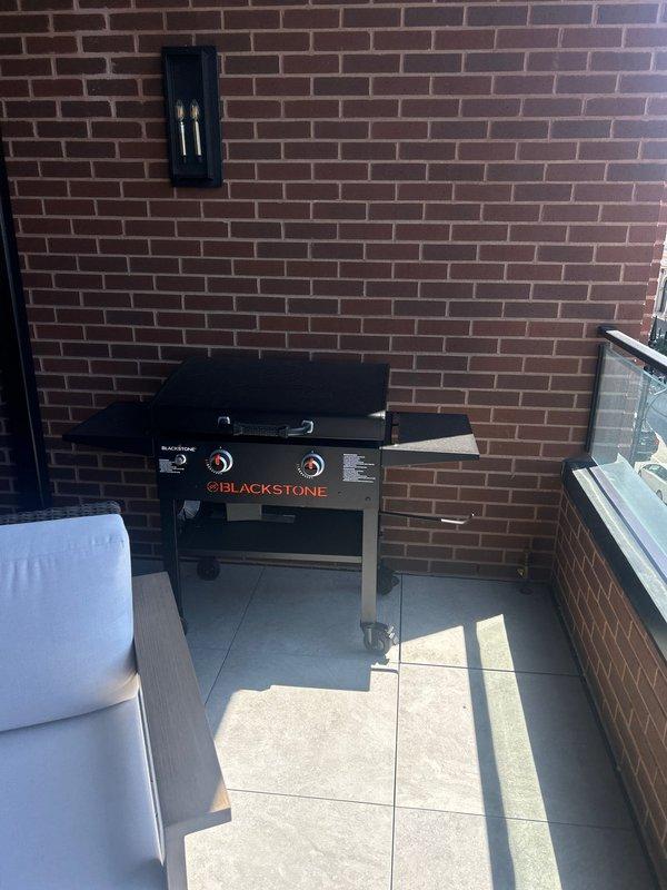 Converted two propane grills to natural gas operation on rooftop terrace, including a Blackstone flat-top griddle unit. Installed appropriate natural gas conversion kits, adjusted burner orifices for proper gas flow, pressure tested all connections for safety compliance, and verified proper flame characteristics and operational functionality on both units.