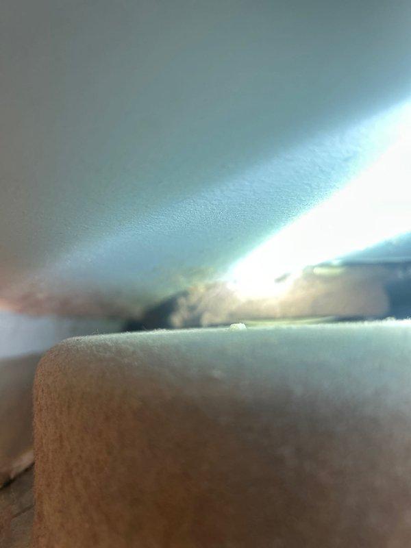 Performed pre-installation inspection for new washer and dryer appliances. Verified gas valve functionality and code compliance to ensure safe operation for dryer connection. Assessed existing utility connections and documented areas requiring new piping installation for proper washer and dryer hookup. Inspected ceiling and wall areas near installation location, noting insulation and structural conditions that may affect routing of new gas and water supply lines.