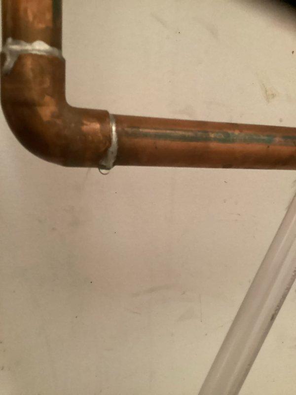 Completed VIP plumbing maintenance inspection of residential water supply system. Examined copper piping configuration showing normal patina development and verified soldered joints for integrity. All plumbing components found to be in functional condition with no immediate repairs required.