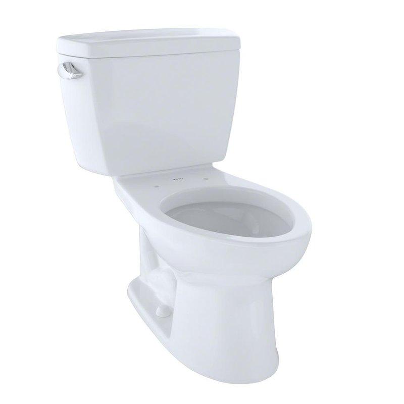 Completed installation of a standard two-piece white porcelain toilet with chrome flush lever and round bowl design. The unit was successfully installed, tested for proper flushing operation, and verified for secure mounting and leak-free connections at all supply and drain points.