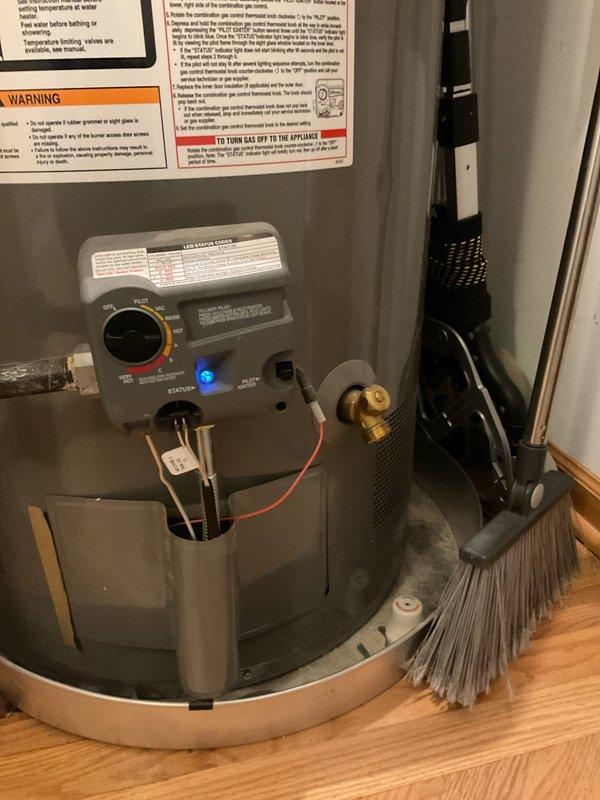 Performed routine maintenance flush on a 50-gallon natural gas water heater (Model XR50T10RF48U0) manufactured in February 2018. Drained and flushed the tank to remove sediment buildup, inspected the gas control valve and burner assembly, and verified proper operation of all safety components. Unit is functioning within normal parameters with no issues identified during service.