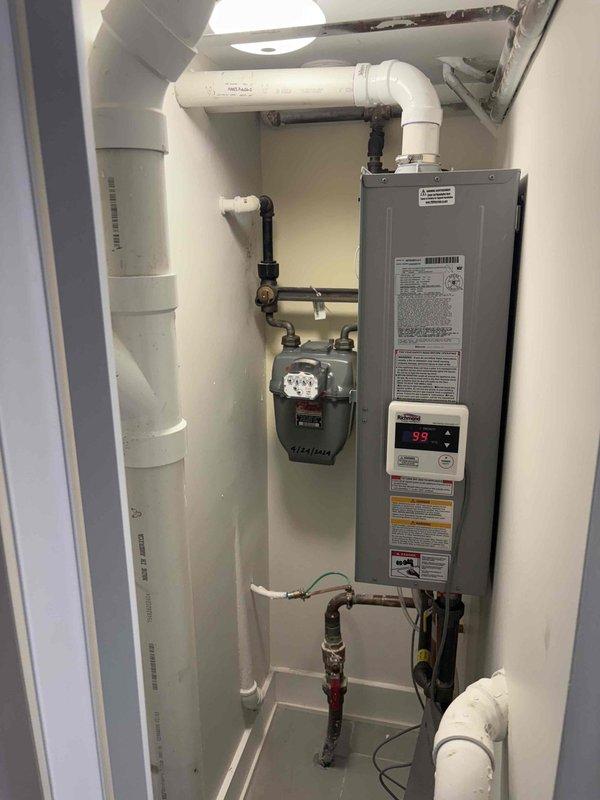 Responded to service call for tankless water heater displaying error code 99. Upon inspection, identified failed flow sensor grommet causing system malfunction. Removed deteriorated rubber grommet from flow sensor assembly and replaced with new component. Cleared error code from unit's control board, verified proper water flow detection, and tested system operation through multiple heating cycles. Unit restored to full functionality with proper ignition sequence and consistent hot water delivery.