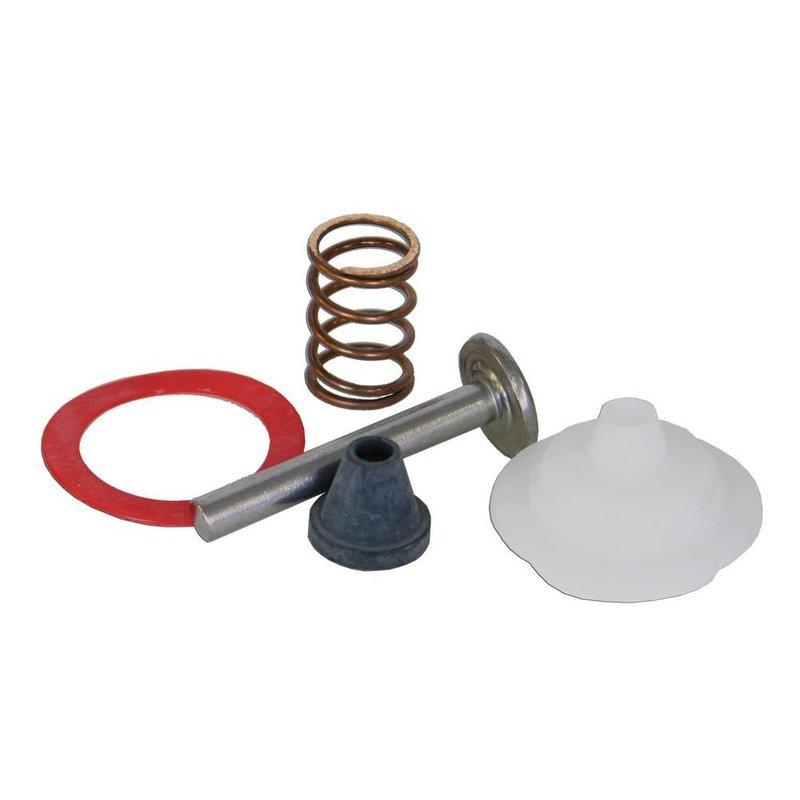 Performed a complete rebuild of the manual flush valve assembly by replacing the gasket, diaphragm, spring, plunger shaft, and sealing components within the flushometer body. Customer was advised that no warranty applies to the existing flushometer unit, and all replacement parts were sold as a repair kit to restore proper flushing operation.