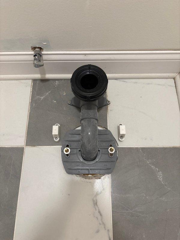 Completed follow-up installation of toilet and sink fixtures after customer finished tile work as previously requested. Successfully installed sink with new P-trap assembly, garbage disposal unit, chrome shut-off valves, and braided stainless steel supply lines. Installed toilet with proper flange mounting and wax seal on newly tiled floor surface. All plumbing connections tested and verified leak-free with proper drainage functionality.