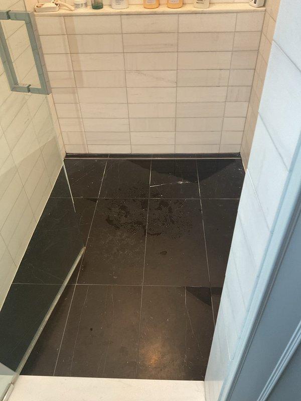 Responded to a clogged bathroom sink with backup issues and suspected drainage problems in the shower. Assessed both fixtures, documented existing conditions including standing water in the shower area, and performed drain clearing procedures to restore proper flow and drainage function in the affected bathroom plumbing system.