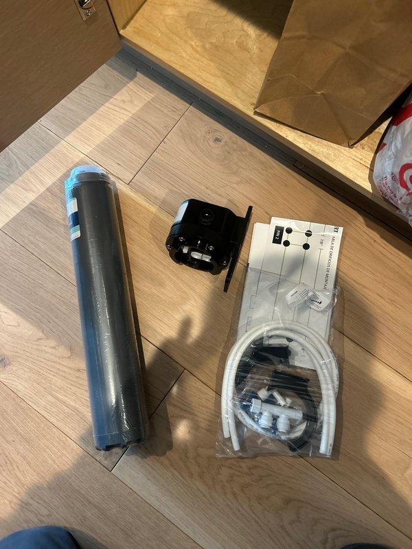 Successfully installed Aquasana point-of-use water filtration systems at two kitchen sink locations in a five-year-old residential property. Mounted filter housings and brackets to cabinet walls beneath sinks, connected inlet and outlet water lines to existing plumbing infrastructure, and verified proper water flow and system operation at both locations.