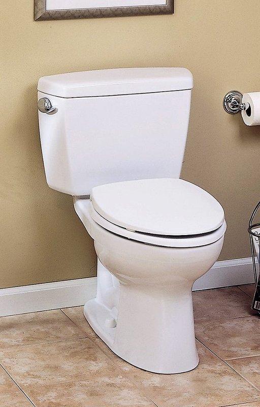 Installed a new 12-inch elongated two-piece toilet in residential bathroom, replacing existing fixture. Completed full installation including setting the bowl, securing the tank, connecting water supply line, and testing flush mechanism for proper operation. All chrome accessories including flush lever and toilet paper holder are properly positioned and functional.