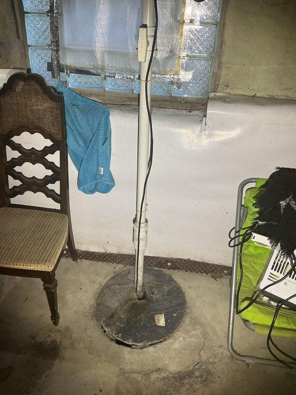 Sold and scheduled sump pump system repair using standard stock equipment. Diagnostic testing equipment was utilized to assess the existing sump pump installation in the basement utility area, and deposit was collected to proceed with the necessary repairs once materials are confirmed available.