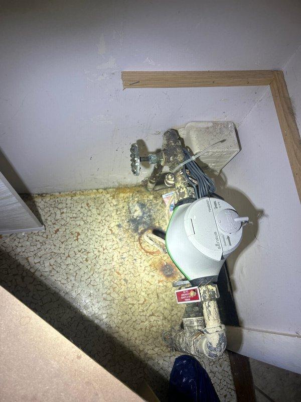 Diagnosed and repaired non-functional outdoor hose faucets that had been inoperative for several years. Accessed shut-off valves and plumbing connections in crawl space, identified deteriorated valve assemblies and corroded fittings causing water flow obstruction. Replaced defective valve components, installed new shut-off valves with cross-handle controls, and restored proper water supply to exterior hose bibs. Additionally, relocated gas line connection for kitchen stove approximately 16 inches from original position to accommodate new appliance installation, ensuring proper clearances and code-compliant flexible gas connector routing.
