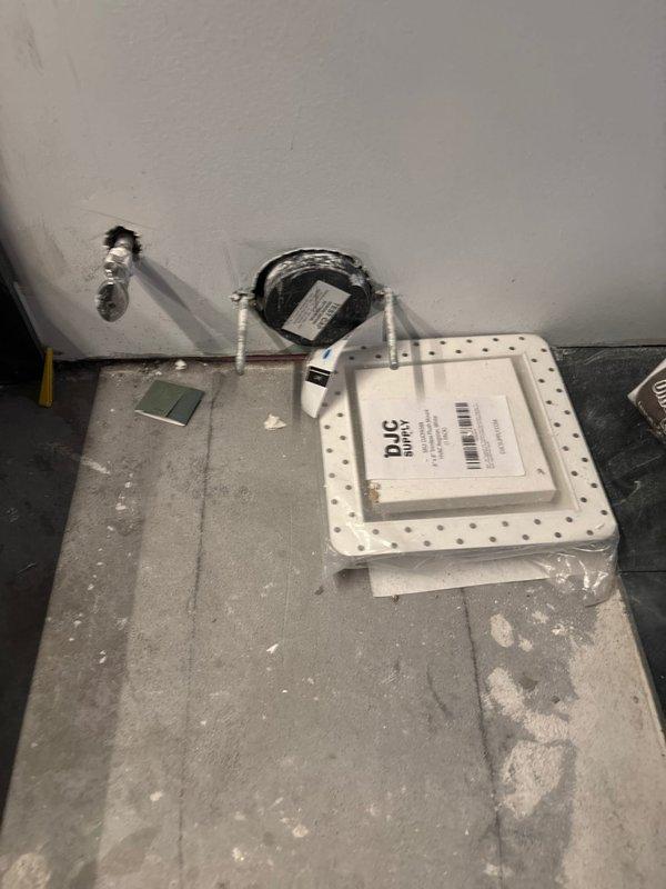 Completed installation of new toilet fixture in commercial or residential bathroom space. Prepared concrete pad base for proper fixture mounting, positioned new toilet unit with wax ring seal and closet flange connection, and secured all mounting hardware to ensure stable installation. Verified proper drainage function and conducted final inspection of completed work.