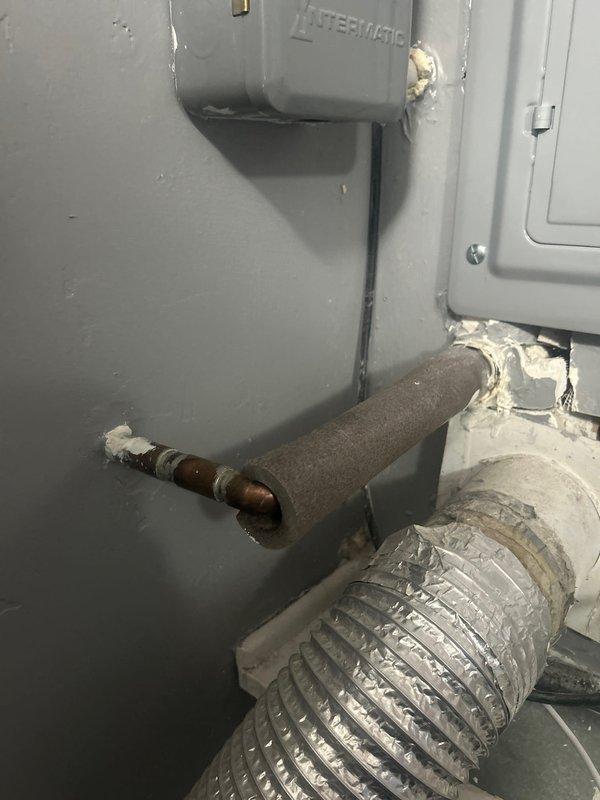 Responded to water leak at backyard spigot. Upon inspection, identified leaking hose bib at exterior foundation area. Replaced faulty spigot with new frost-free sillcock, ensuring proper seal and connection to copper supply line. Tested system under full pressure to verify leak was eliminated and proper operation was restored.