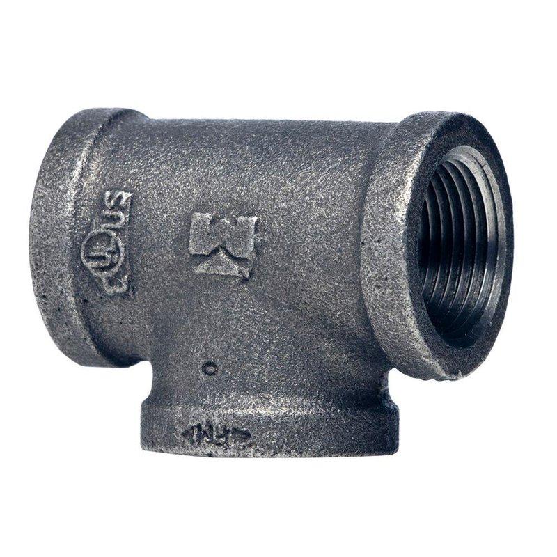 Replaced damaged pipe fittings including a union connector and T-fitting in the plumbing system. Both galvanized metal components were installed to restore proper water flow and create necessary branch connections for the piping configuration.