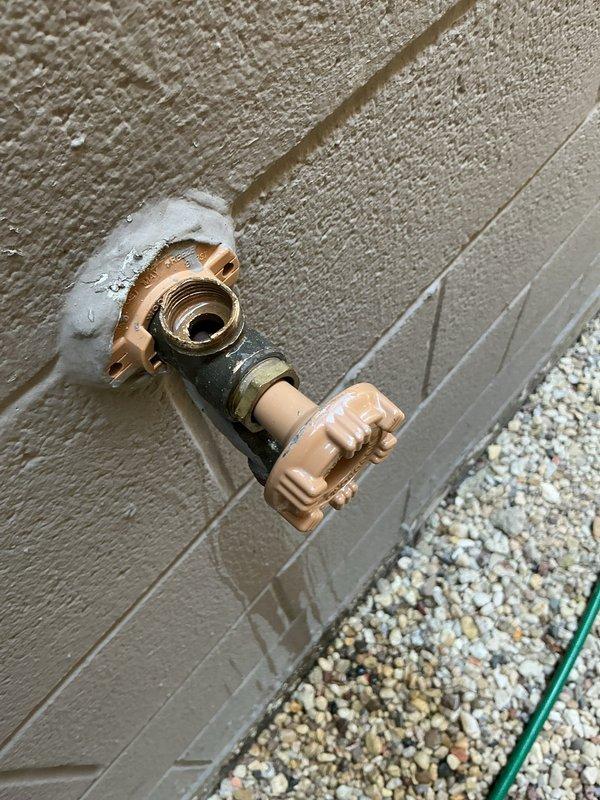 Installed new outdoor water spigot assembly featuring a PRIER quarter-turn frost-free valve with copper supply line connection. Mounted the unit through exterior stucco wall with proper weatherproofing and secured brass threaded outlet for hose attachment, ensuring full operational functionality of the outdoor water access point.