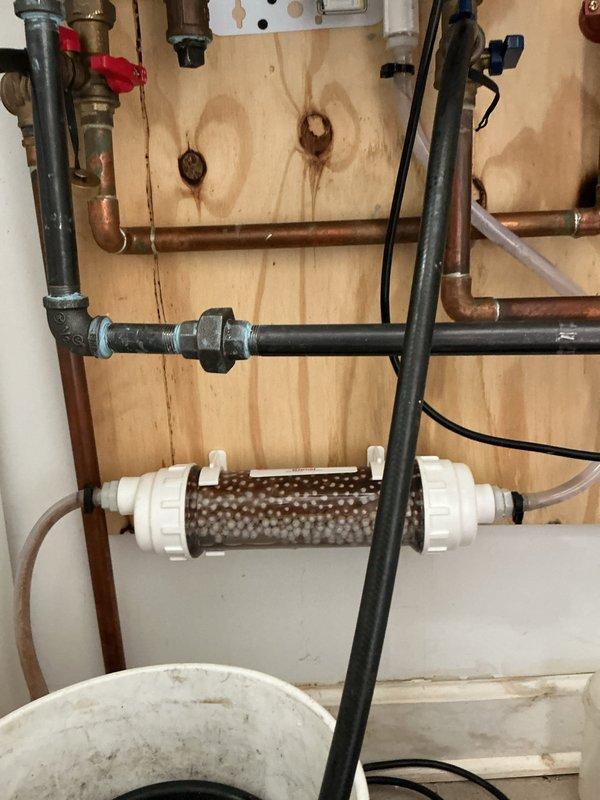 Completed comprehensive VIP maintenance service including tankless water heater inspection, whole-home plumbing system evaluation, and sewage pit maintenance. Inspected and serviced water filtration system with copper piping connections, verified proper operation of shut-off valves, and assessed plumbing fixtures throughout the property. All systems found to be functioning properly with no immediate repairs required.