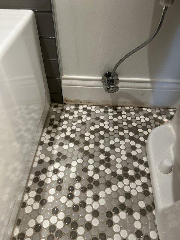 Responded to priority service call for outdoor hose bib repair and indoor shower drain inspection. Repaired malfunctioning outdoor spigot to restore proper water flow and eliminate leaks. Conducted thorough inspection of interior bathroom shower drain system, including examination of penny tile mosaic shower floor and drainage components to ensure proper function and identify any potential plumbing issues. All fixtures tested and confirmed operational upon completion.