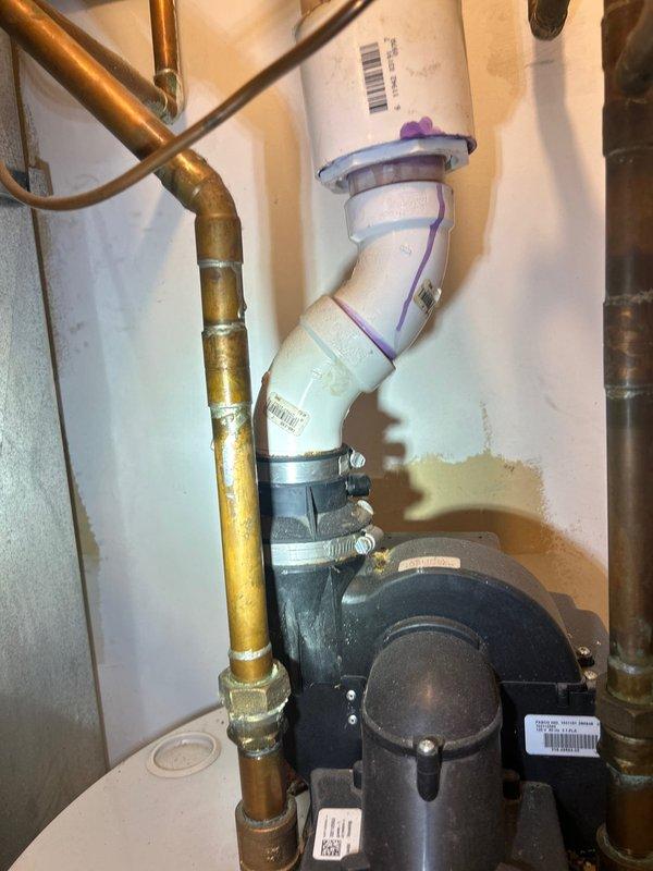 Performed annual maintenance flush on tankless water heater system to remove mineral deposits and sediment buildup. Inspected all plumbing connections, circulation pump, brass fittings, and copper piping for proper operation and signs of wear. System tested and confirmed functioning within normal parameters upon completion of flush procedure.