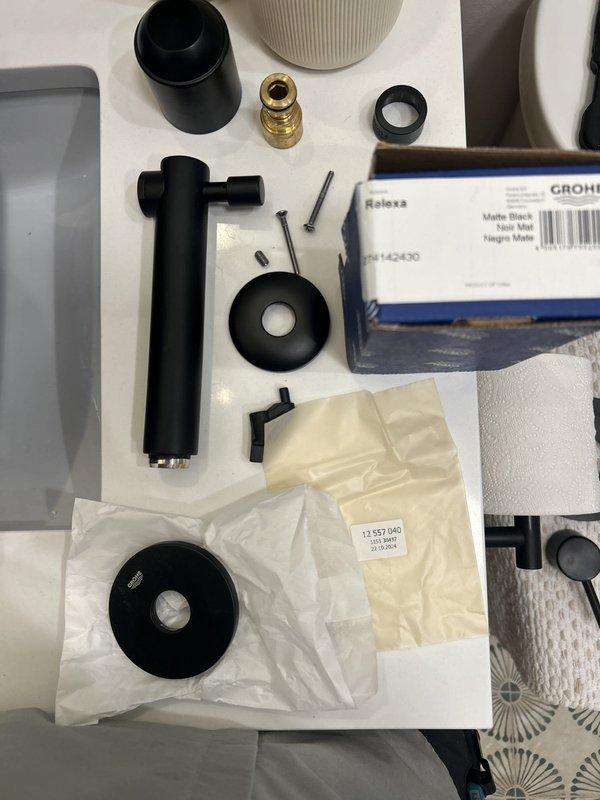 Completed installation of Grohe Relexa matte black shower trim kit in bathroom, including mounting new spout, valve escutcheons, and all associated hardware to existing rough-in plumbing. Performed routine maintenance service on water heater, including inspection and testing of all components to ensure proper operation and safety.