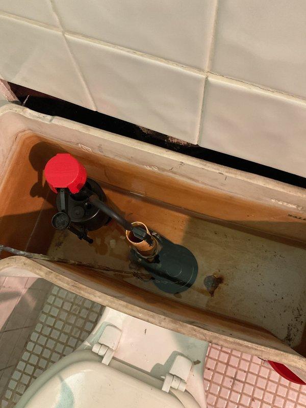 Responded to service call for multiple toilet issues at residential property. Upon arrival, addressed clogged toilet using standard drain clearing techniques to restore proper flushing function. Inspected second toilet with reported internal component failure and documented deteriorated tank components, including corroded flush valve assembly with broken parts, aging fill valve mechanism, and extensive rust staining throughout tank interior indicating long-term mineral deposit buildup and component degradation. Photographed tank conditions showing compromised internal hardware requiring replacement to restore reliable operation.