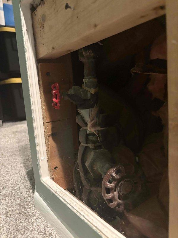 Responded to a low water pressure complaint and conducted a thorough inspection of the residential plumbing system. Upon examination, discovered severely corroded copper/brass pipes and valves in the basement utility access area showing significant oxidation and deterioration, which was contributing to both the pressure issues and a small active leak in the basement piping. Discussed long-term solution options with the property owner, including the previously considered pressure booster system installation, as municipal water line replacement from the street is not feasible. Documented existing conditions with photographs showing the extent of pipe corrosion and deterioration. Prepared recommendations for addressing both the immediate leak repair and the ongoing low pressure concern through either pipe replacement or booster pump installation.