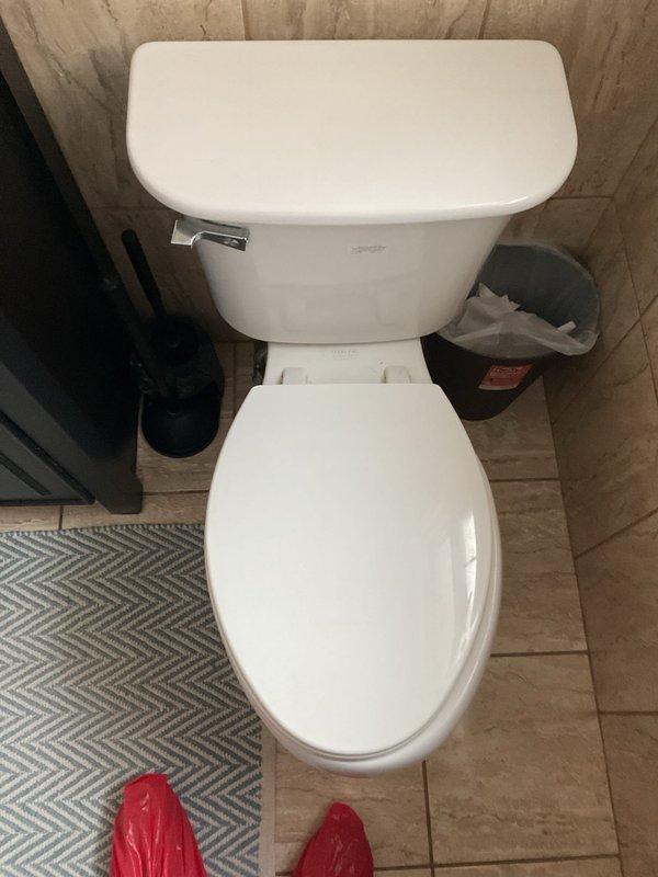 Responded to report of water leak in main floor half bathroom with visible water ring on basement ceiling below toilet. Upon inspection, removed toilet to access flange and wax ring seal. Confirmed failed wax ring as source of leak, with evidence of water intrusion around toilet base and flange area. Cleaned and prepped flange, installed new wax ring seal, reset toilet with proper alignment and secure bolting, and tested for leaks to verify repair completion.