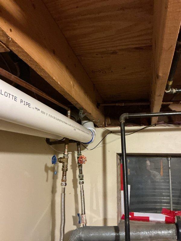 Completed annual plumbing maintenance inspection and addressed leaking hose bibs and exterior spigots that were previously replaced in 2024. Inspected basement utility area plumbing connections, including PVC supply lines, copper fittings, shut-off valves, and flexible connectors beneath floor joists. Examined exterior water supply system including valve assemblies and corrugated supply lines to resolve active leaks preventing proper operation of outdoor water fixtures.