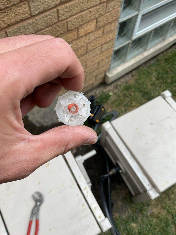 Responded to service call for two leaking outdoor spigots and toilet gurgling issue. Inspected exterior hose bibs and identified worn vacuum breaker components causing the leaks. Removed and replaced defective vacuum breaker assemblies on both outdoor spigots, ensuring proper sealing and operation. Tested both fixtures under full water pressure to confirm leaks were eliminated. Additionally, investigated interior plumbing system through wall access point, observing conditions of supply lines and checking for any related issues that could contribute to the toilet concerns. All outdoor spigot repairs completed successfully with fixtures operating without leaks.