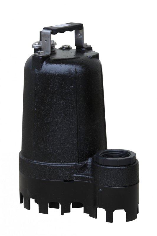 Installed new black submersible sump pump in utility storage room with proper discharge piping and float switch assembly. Unit was mounted on circular base plate with vertical discharge pipe routed along wall, ensuring proper operation and drainage capability for basement water management.