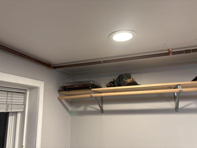 Completed warranty replacement of seven bell hangers and copper band iron straps on exposed copper water supply lines. Removed existing worn support hardware and installed new bell hanger assemblies and reinforced copper band iron straps to ensure proper pipe support and prevent stress on joints. All copper piping was secured to structural members per code requirements, with proper spacing between hangers to prevent sagging and water hammer. Verified all connections remained secure and leak-free after hardware replacement.