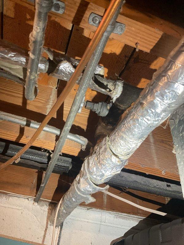 Installed frost-free exterior spigot on front of residence with water line run from basement. Accessed open basement area to route copper supply line through floor joists to exterior wall penetration. Completed installation with proper pitch for freeze protection and tested system for leaks and proper drainage.