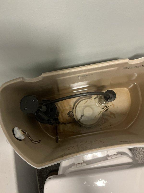 Performed comprehensive water leak inspection to identify source of water intrusion entering the unit. Conducted thorough examination of plumbing fixtures including toilet tank components and exterior roofing areas. Inspected toilet tank internals revealing mineral deposits and water staining on porcelain surfaces, examined fill valve, flush valve assembly, and flapper mechanism for potential leak sources. Assessed roofing surface and exterior areas for signs of water penetration. Documented findings with photographic evidence of all inspected areas to provide detailed report of leak origin and recommendations for necessary repairs.