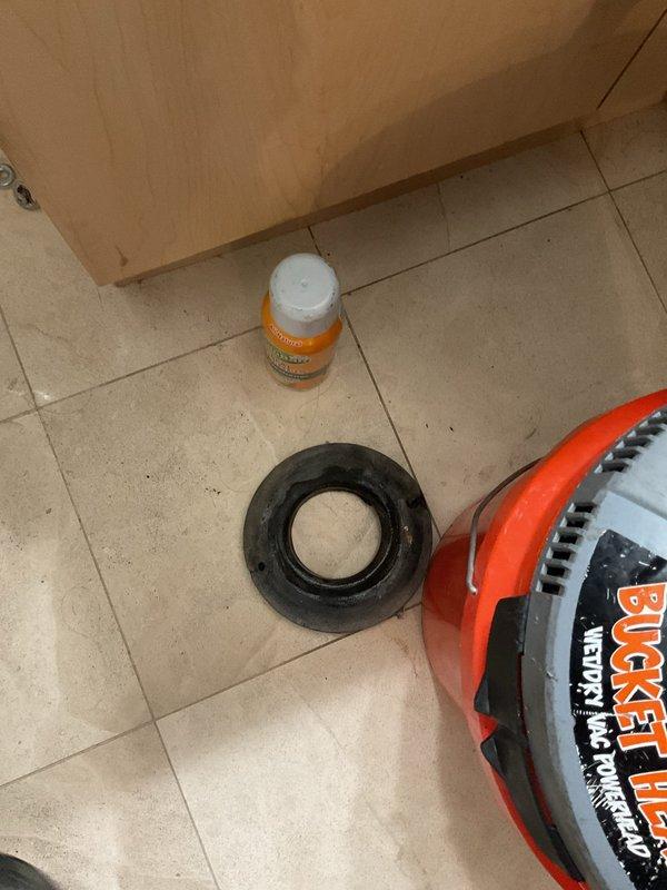 Responded to complaint of strong odor emitting from toilet during flushing that had progressively worsened over several days. Upon inspection, identified a failed wax ring seal at the base of the toilet allowing sewer gases to escape into the bathroom. Removed toilet from floor flange, scraped away deteriorated wax ring, and cleaned mounting surface and flange. Installed new wax ring seal and properly reset toilet to floor flange, ensuring proper alignment and secure mounting. Tested flush operation multiple times to verify proper seal and confirm elimination of sewer gas odor.
