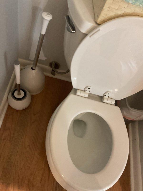 Removed first floor toilet to investigate water backup issues occurring during heavy storms. Inspected drain line and ran camera through the pipe to identify potential blockages or structural problems in the waste line. Determined source of backup around toilet base area and reinstalled toilet upon completion of inspection.