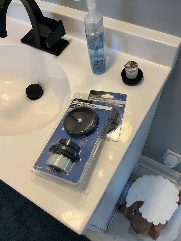 Responded to service call for bathtub drain replacement. Removed existing deteriorated drain assembly showing significant tarnishing and discoloration. Installed new drain kit with chrome finish, including updated gaskets, drain cover, and connecting hardware to ensure proper seal and function. Tub fixture remained in place with only drain components replaced as requested.