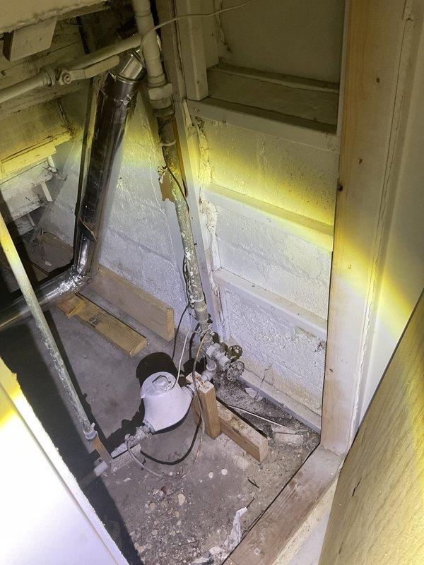 Responded to basement sewage backup through floor drain. Rodded main sewer line from basement cleanout to clear obstruction causing water to back up through drainage system. Successfully restored proper flow and drainage throughout plumbing system.