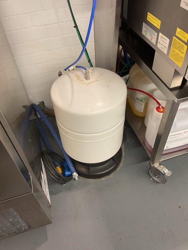 Responded to service call for clogged drain line connected to convection oven causing overflow condition. Upon arrival, located the affected drainage system in the mechanical room and assessed the blockage in the discharge piping. Cleared the obstruction using appropriate drain cleaning methods, restored proper flow, and verified the convection oven drain line was functioning correctly with no further overflow issues.