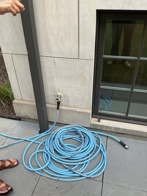 Responded to low water pressure complaint affecting multiple bathrooms with extended warm-up time and inadequate hot water temperature. Inspected plumbing system and mechanical room, examining water supply lines, pressure regulators, and water heating equipment. Performed winterization service on exterior hose bibs by draining lines and shutting off interior shut-off valves to prevent freeze damage during cold weather months.